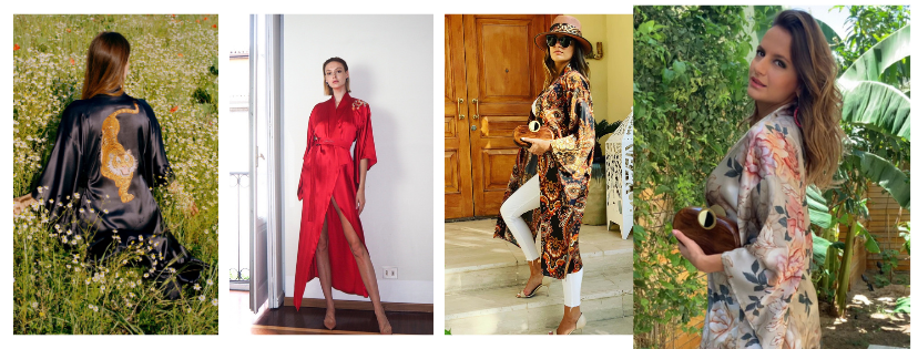 Pure Silk Italian Style Kimono Robe