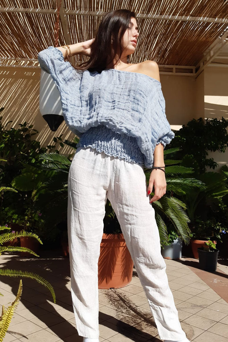 Ariels Vibes Pure Italian linen Positano Top