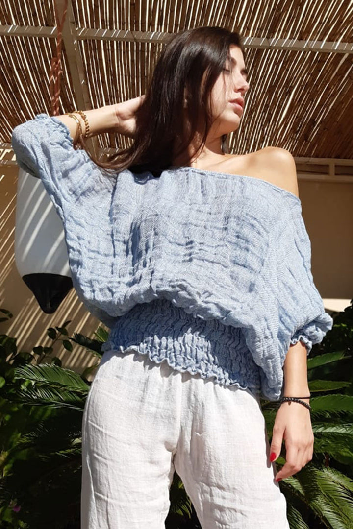 Ariels Vibes Pure Italian linen Positano Top