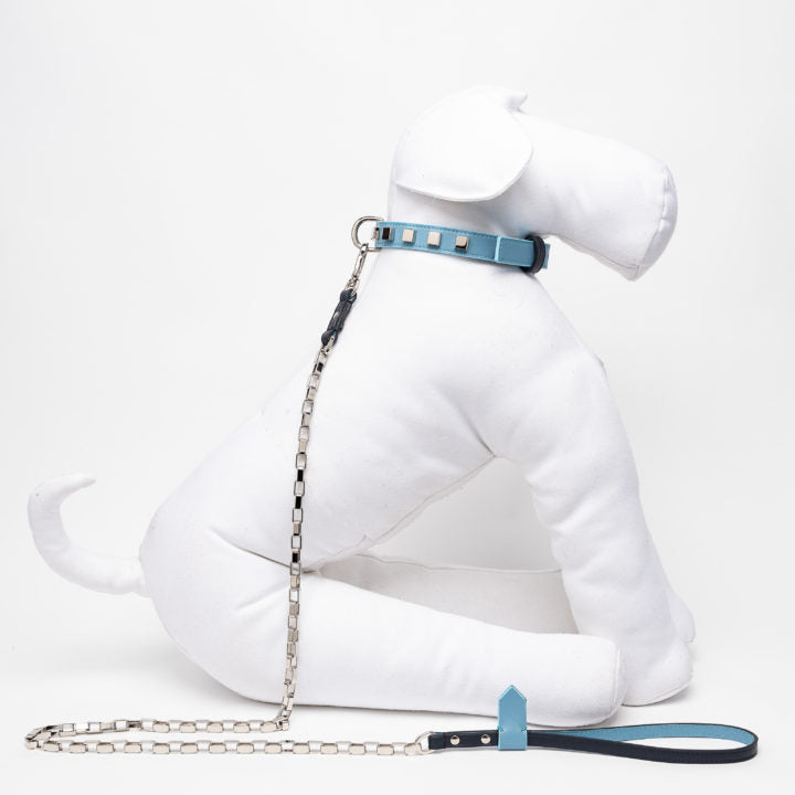 Light Blue Bicolor Chain Leash