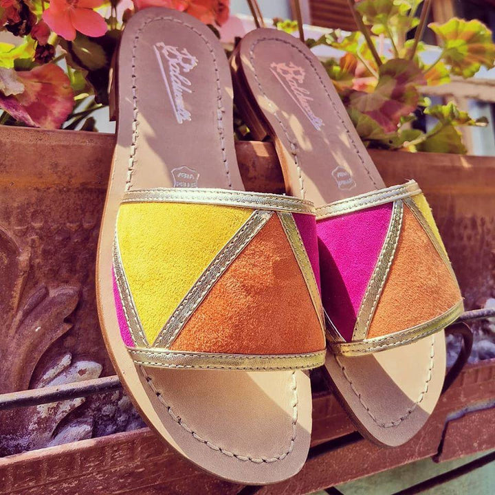 Handmade comfortable Capri Sandal with elegant band in bright colors