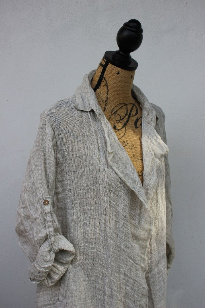 pure linen long duster