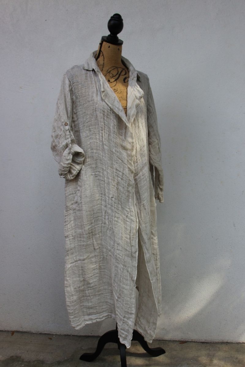 pure linen long duster