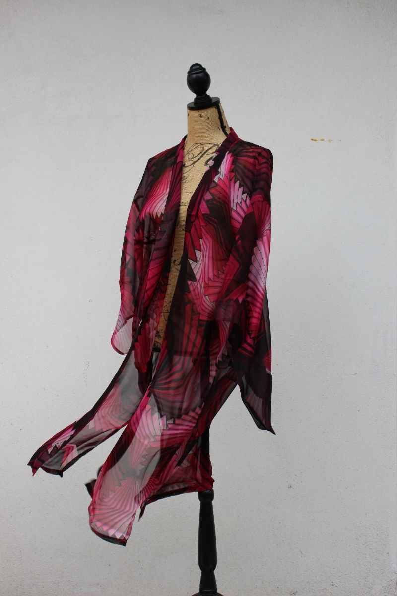 Gipsy Red Short Kimono