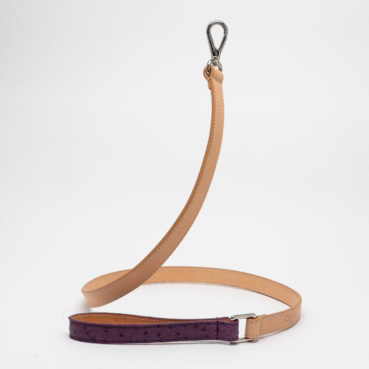 Grape Ostrich Leather Leash