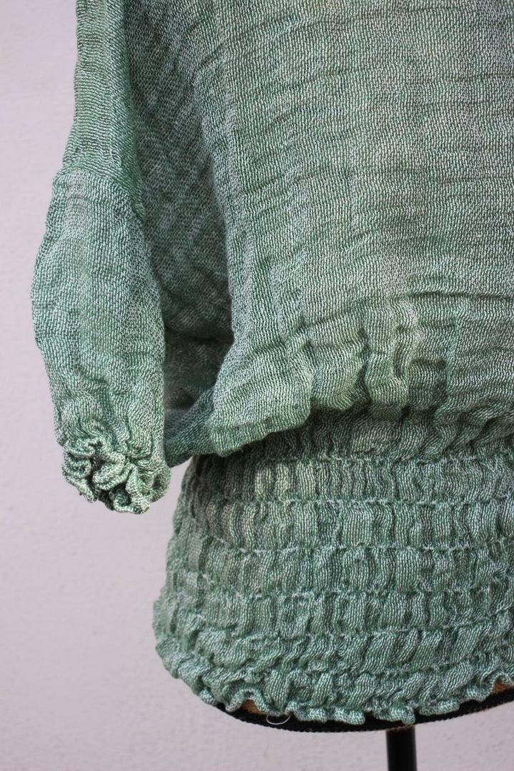 natural linen green top