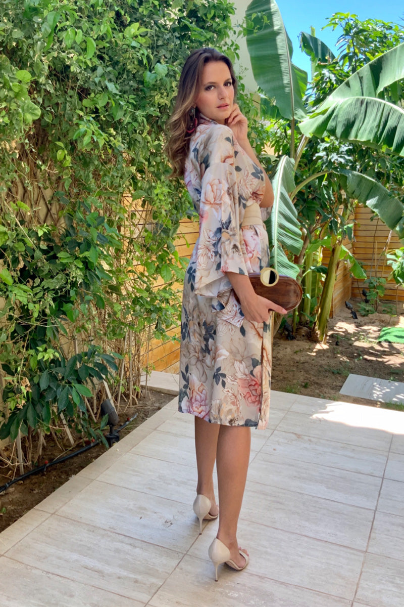 Sensual Romantic Light Rose Silk Modern Kimono - Ariel's Vibes