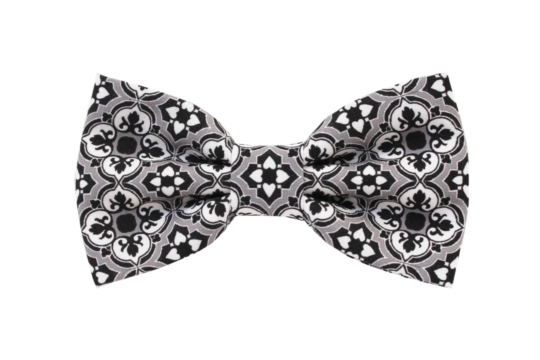 Limited Edition Black and White Majolica Papillon Bow Tie