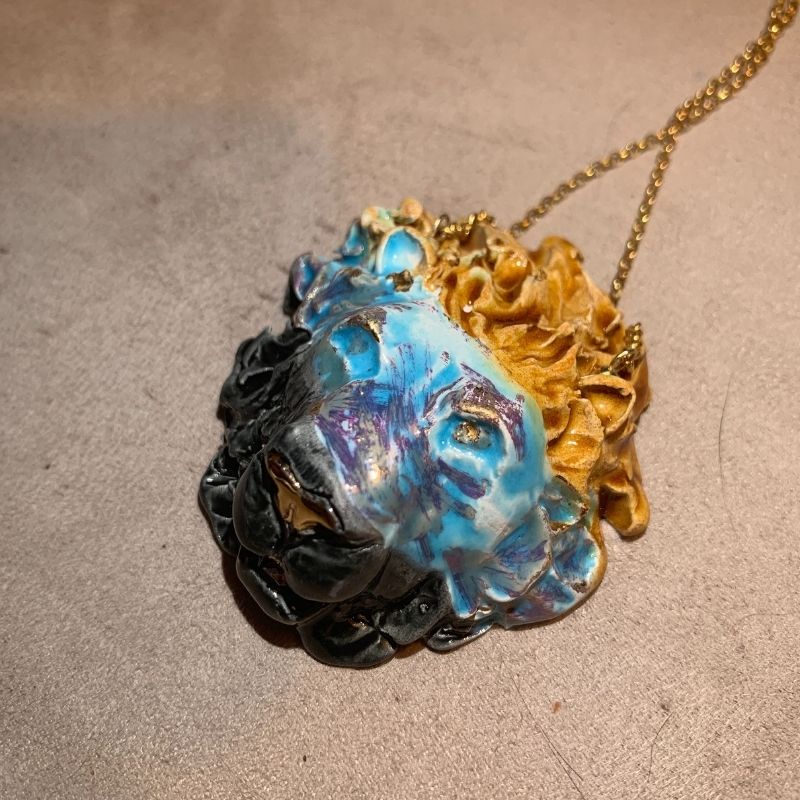 Handmade Ceramic Small Lion Pendant