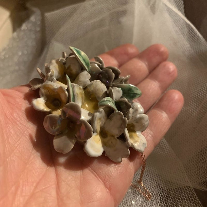 Flower ceramic pendant