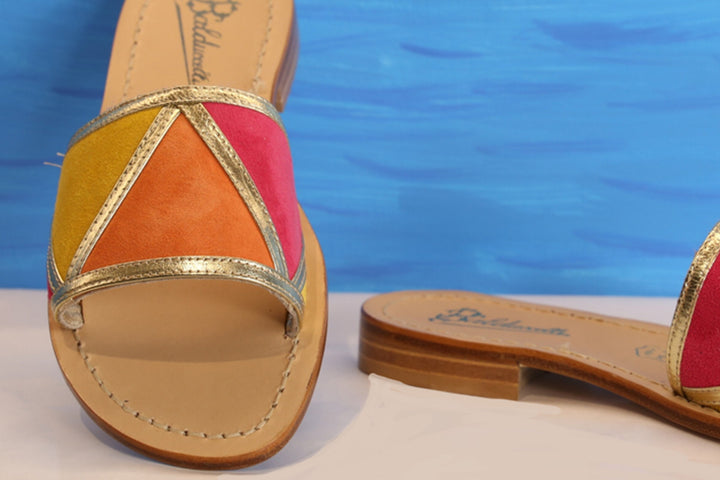 Handmade comfortable Capri Sandal with elegant band in bright colors