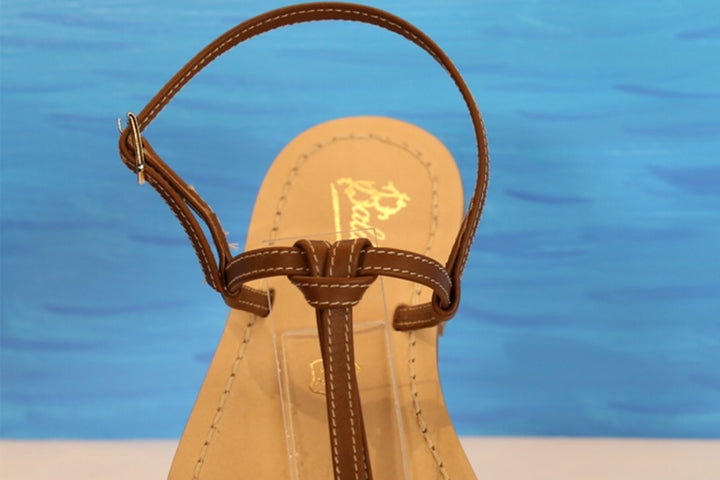 Classic all leather jackie O Capri Sandal , handmade in Italy