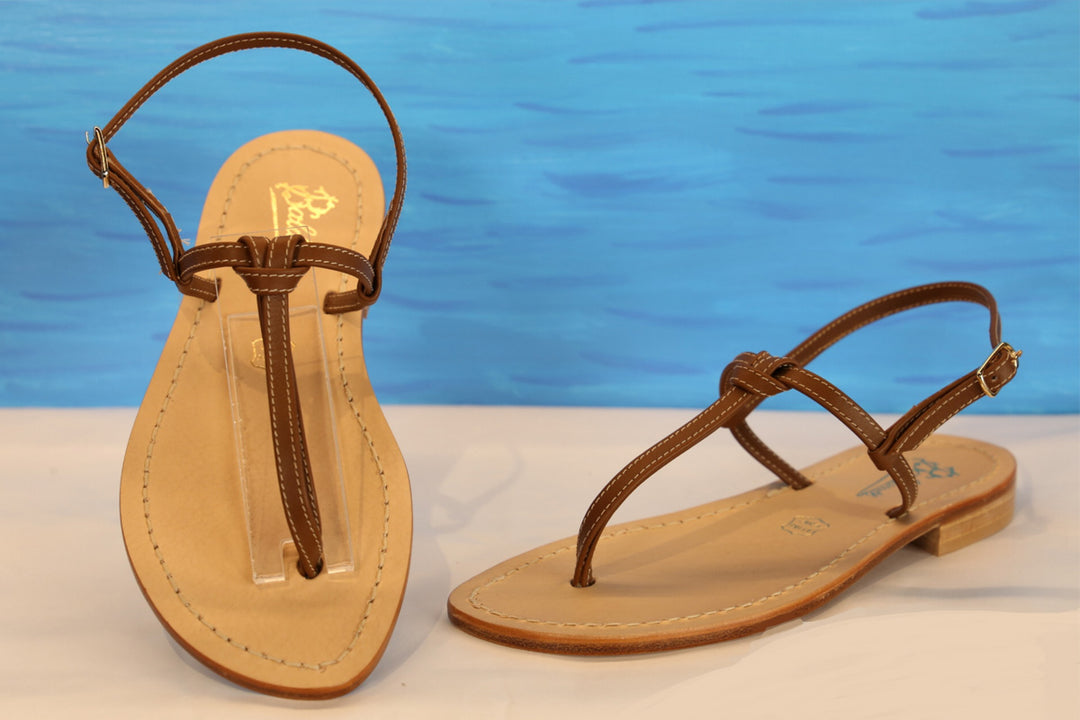 Classic all leather jackie O Capri Sandal , handmade in Italy