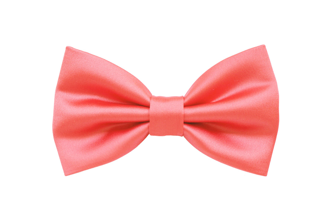Satin Italian Bow Tie Pink Salmon