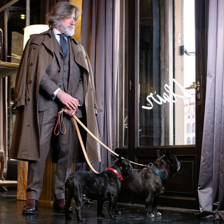 Red Saffiano Leather Collar