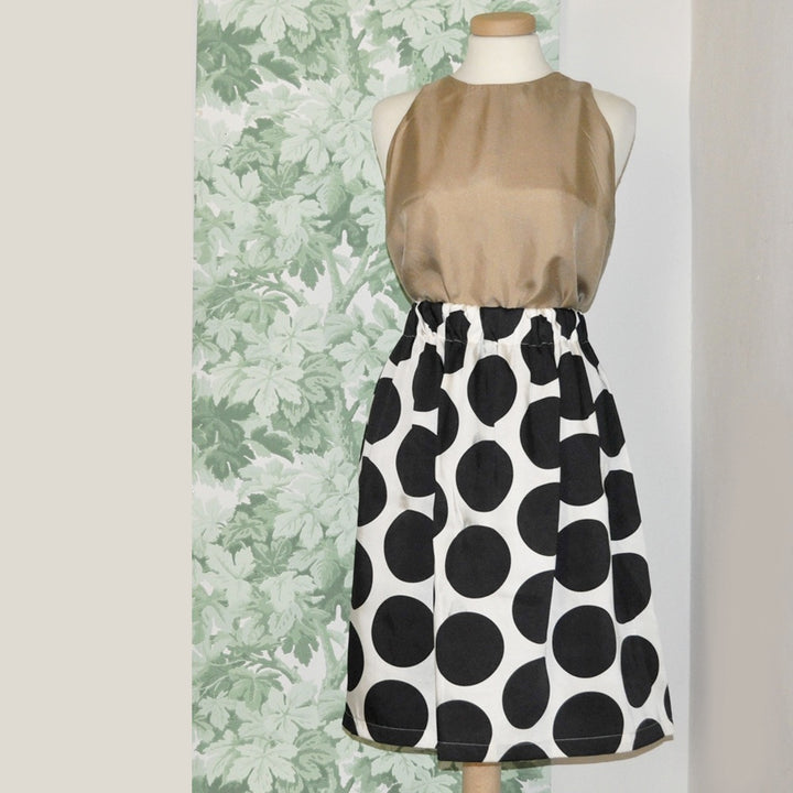 Black and White Viscose Skirt