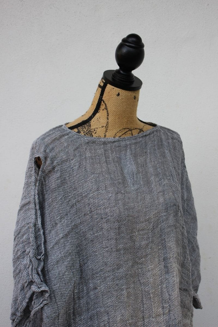 natural linen light grey top