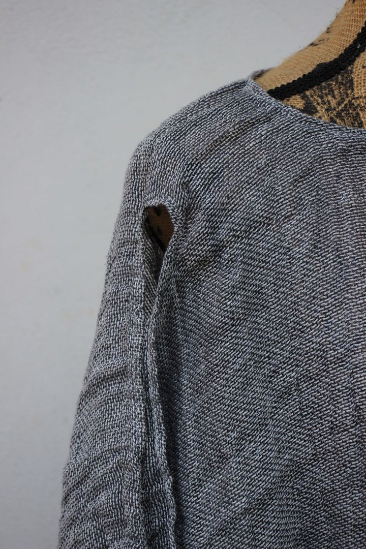 natural linen light grey top