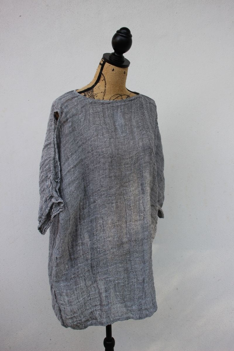 natural linen light grey top