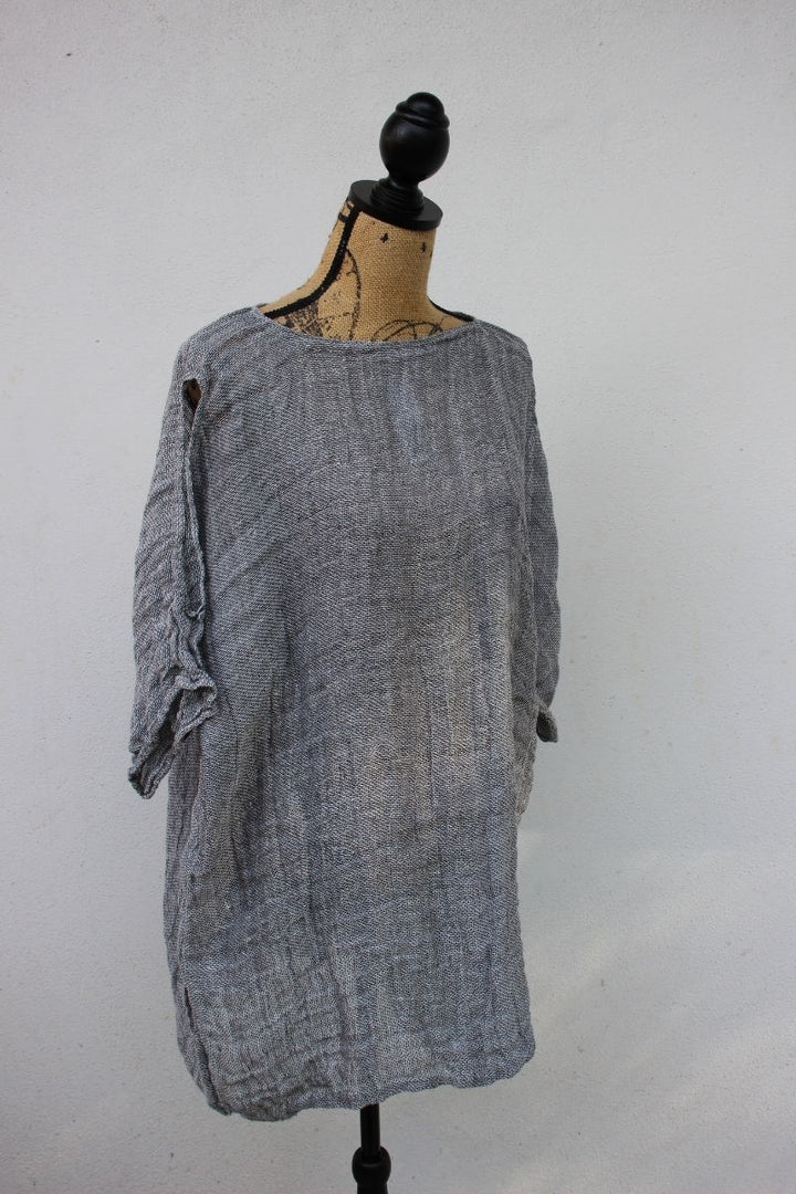 natural linen light grey top