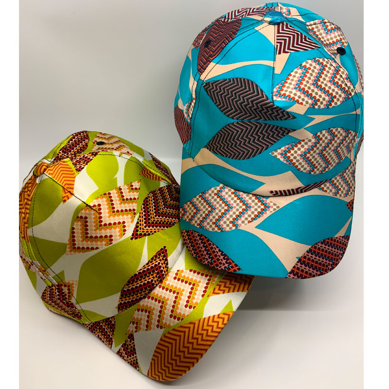 Silk Green and Blue design caps