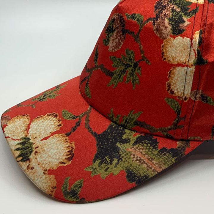 Silk Red Flowers Cap
