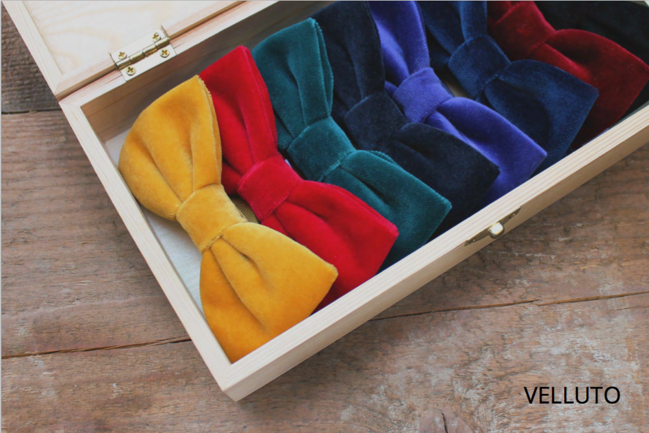 Made in Italy Velvet Papillon Bow Tie.