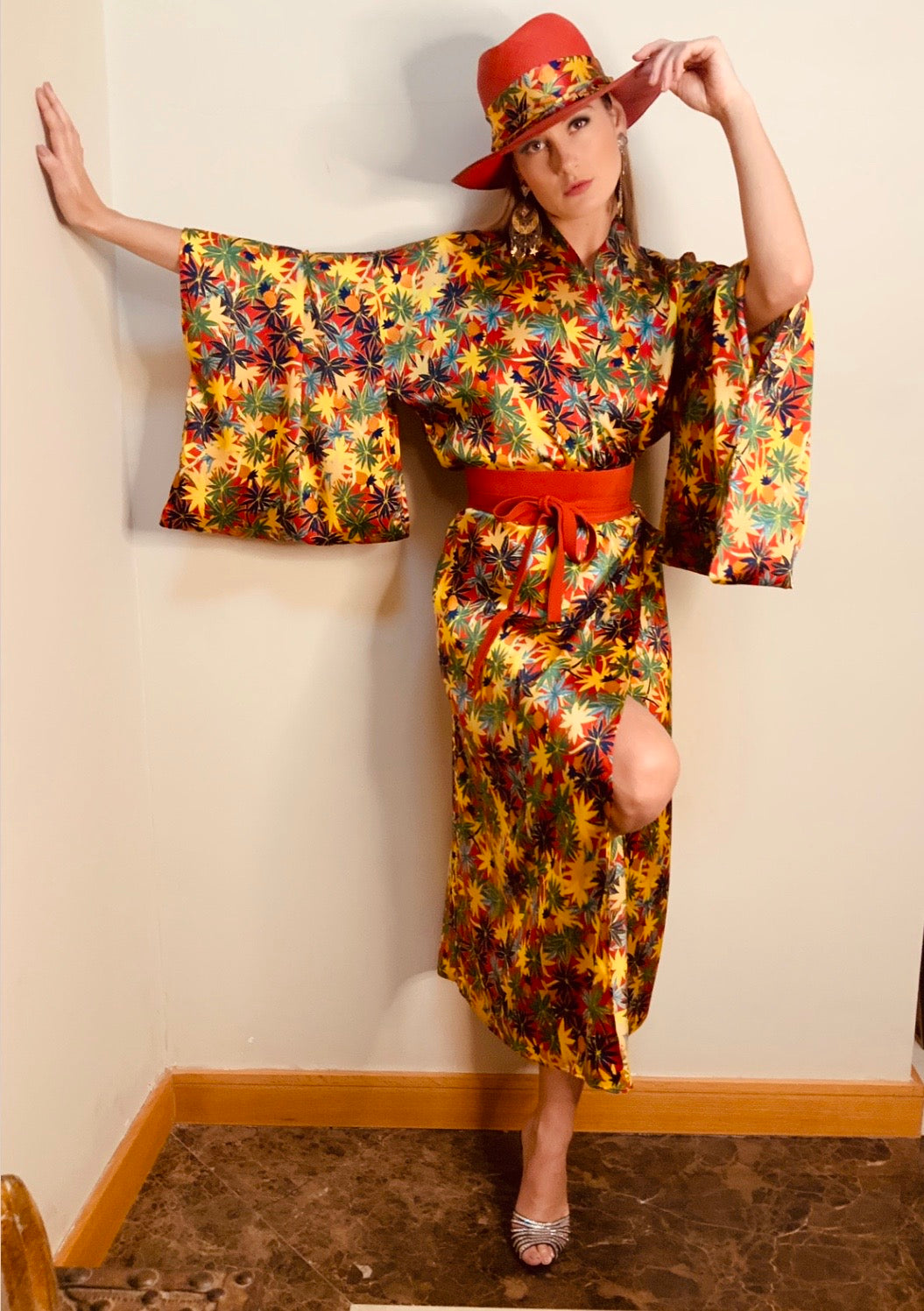 Silk Kimono Robe Italian Design