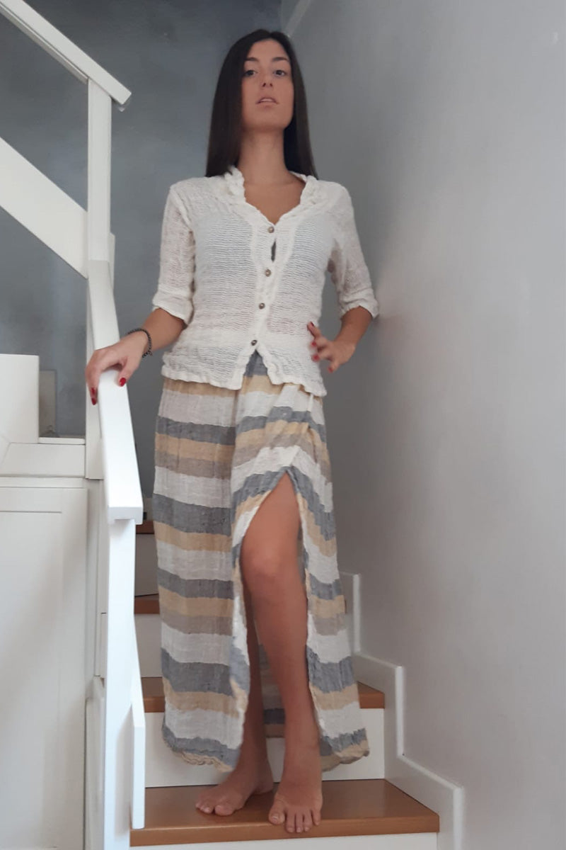 Pure Italian  linen wrap skirt