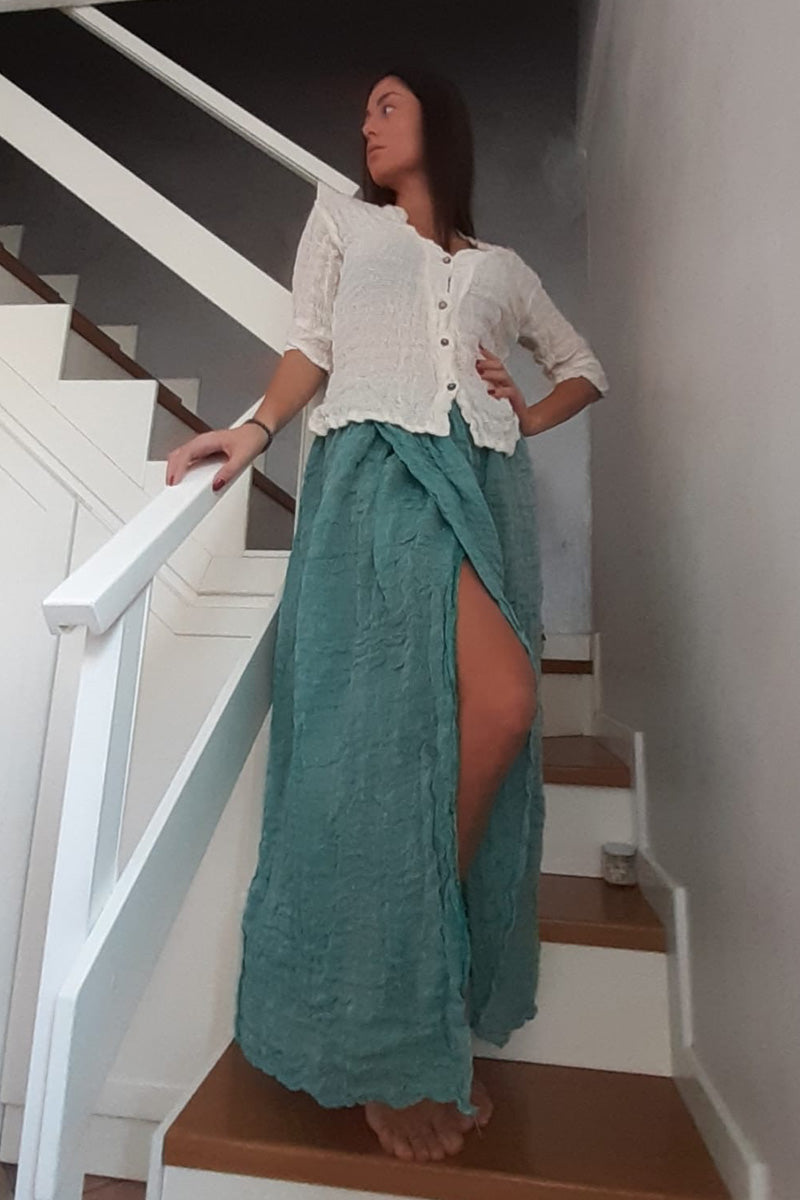  Pure Italian linen wrap skirt