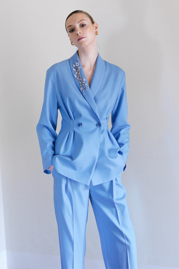 Blue Tailor Made Wool Suit