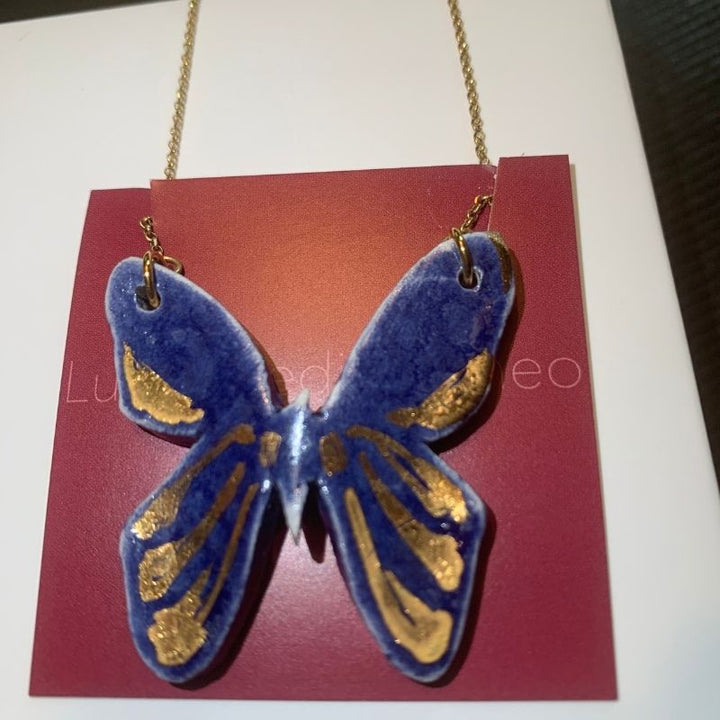 Handmade Ceramic Butterfly Pendant