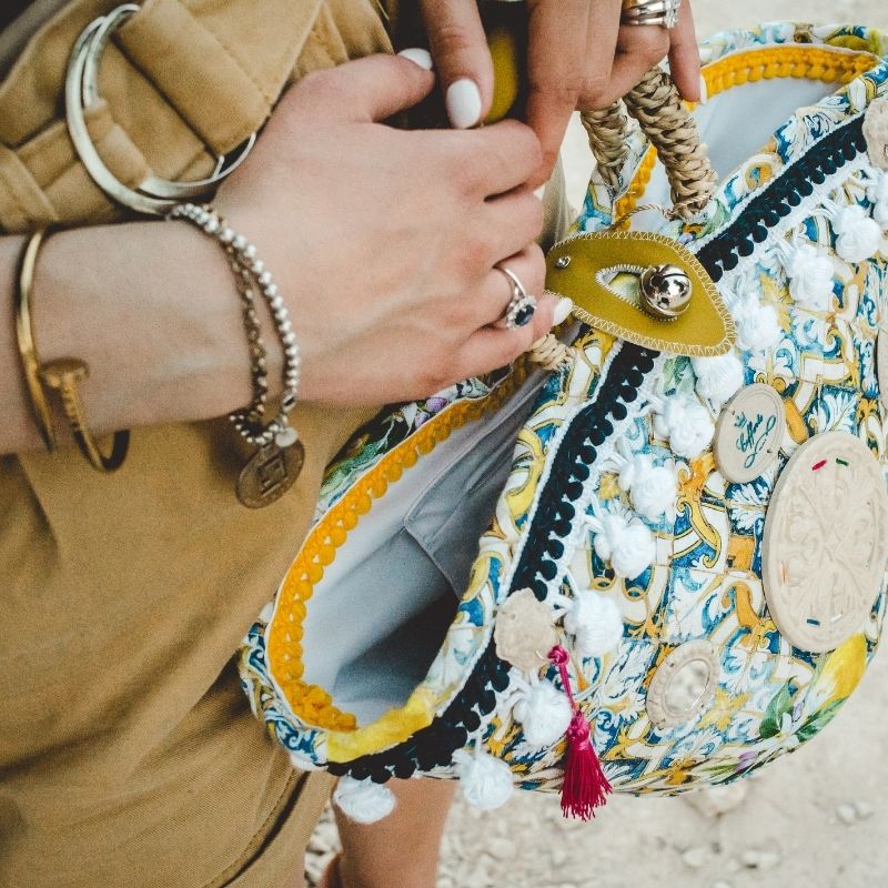 an hand carry on an artisan Sicilian bag