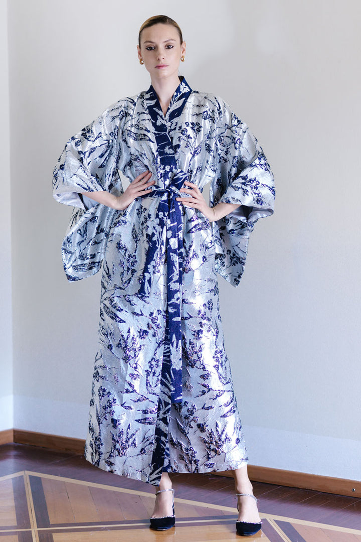Elegant Kimono blue Made in Italy