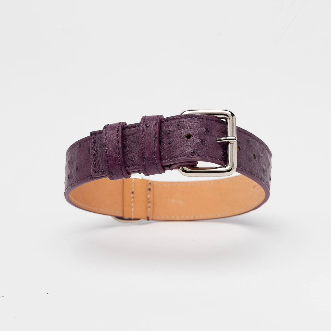 Grape Ostrich Leather Collar