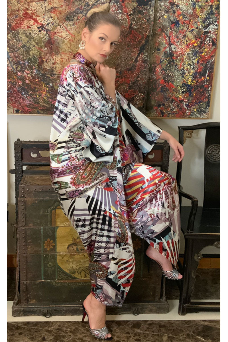 Sensual and elegant Silk Kimono handmade Italian Design