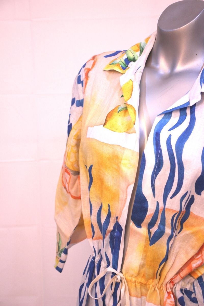 Lemons Linen Duster - Handmade in Positano Italy