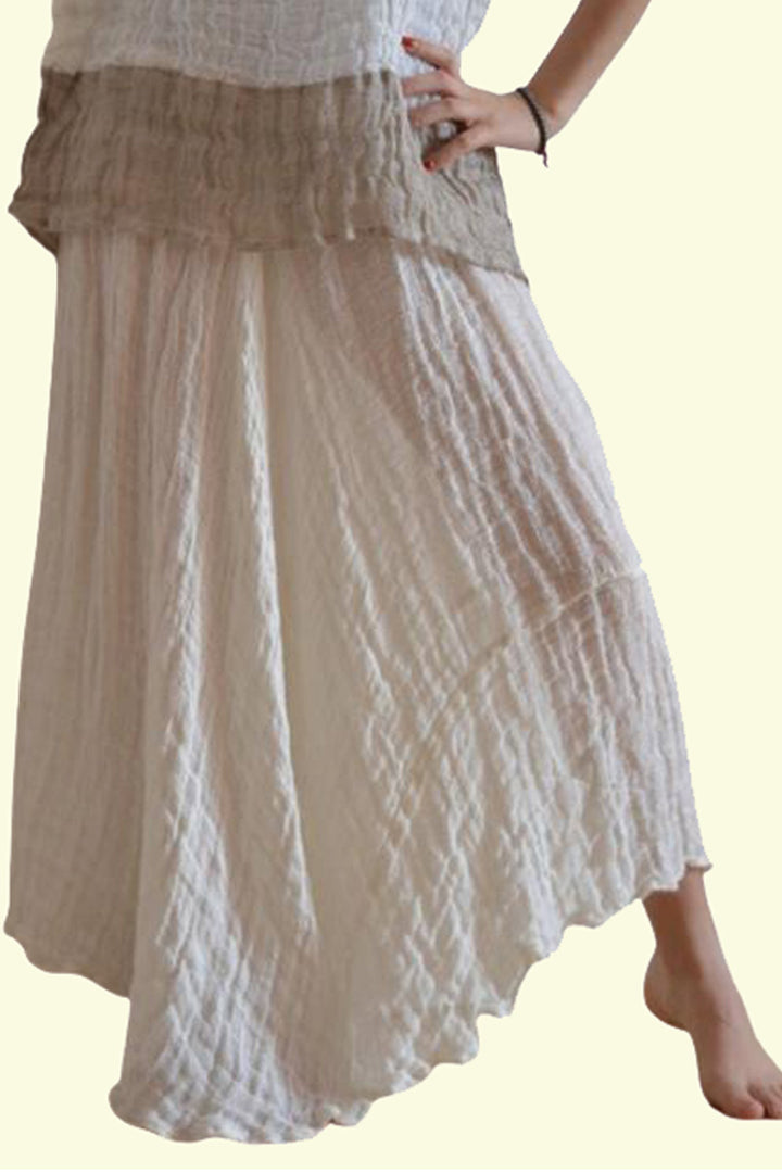Made In Italy Pure Italian Linen Natural Fiber long Skirt