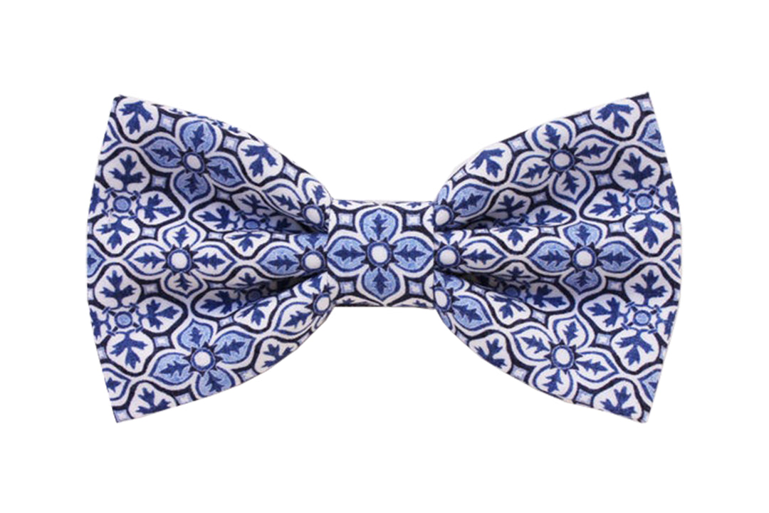 Italian Handmade Maiolica Blue design Bow Tie