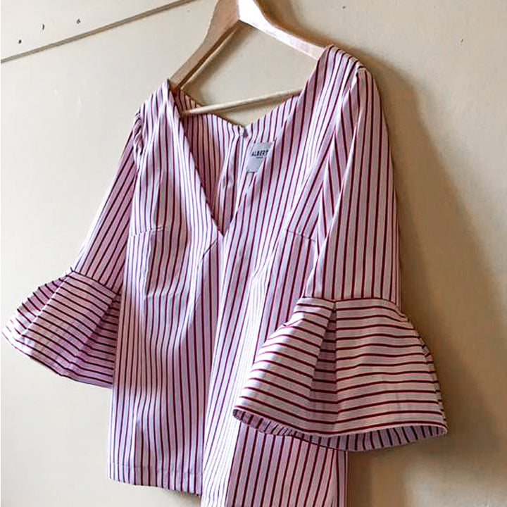 Cotton Red and White  stripes Shirt