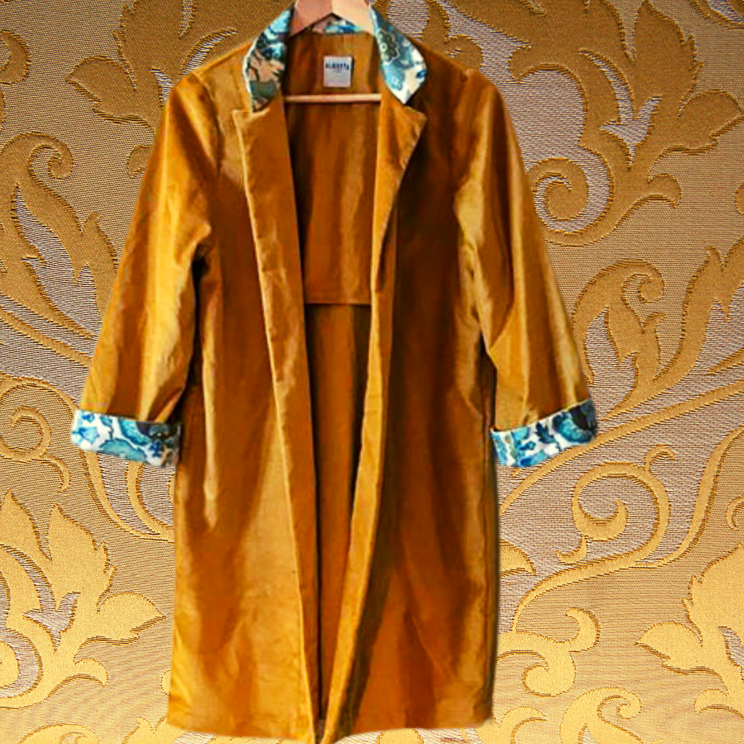 Silk and Velvet yellow blazer