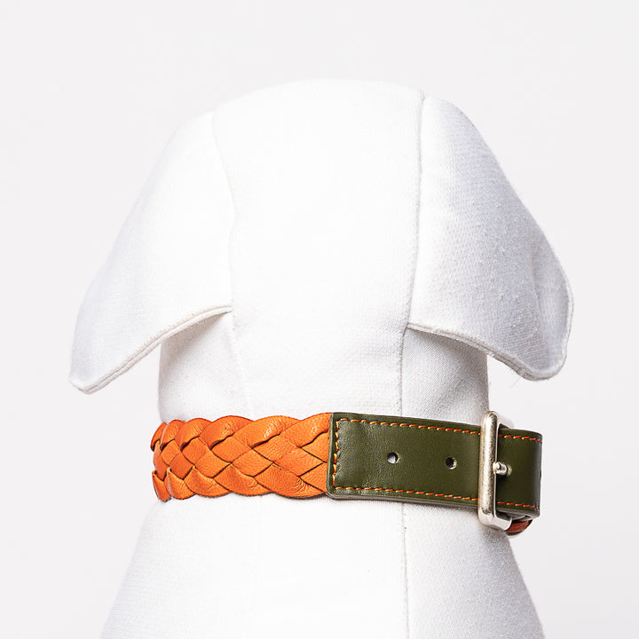 Green & Orange Braid Collar