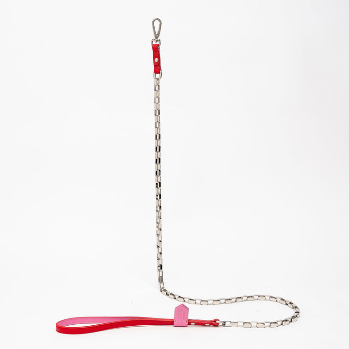 Red and Pink Chain Leash